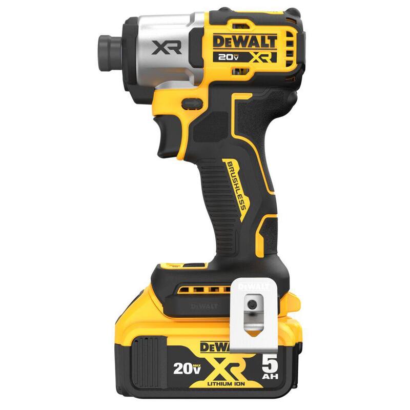 DEWALT 20-Volt MAX XR Juego de Impacto Inalámbrico sin escobillas de litio de 1/4 de pulgada y 3 velocidades con (2) baterías de 5.0 Ah, cargador y bolsa - DCF845P2