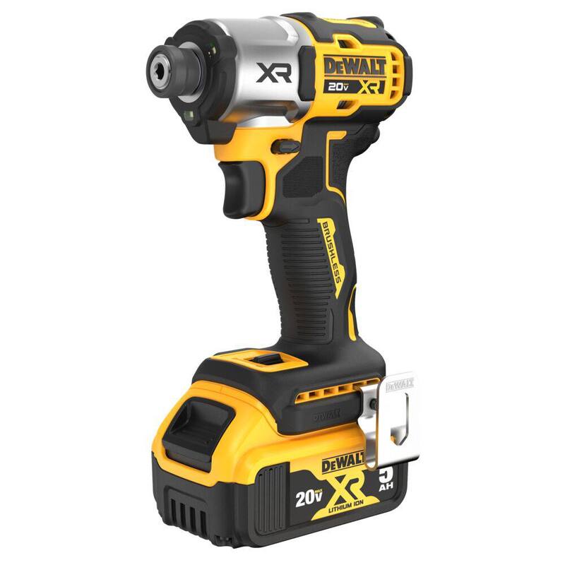 DEWALT 20-Volt MAX XR Juego de Impacto Inalámbrico sin escobillas de litio de 1/4 de pulgada y 3 velocidades con (2) baterías de 5.0 Ah, cargador y bolsa - DCF845P2