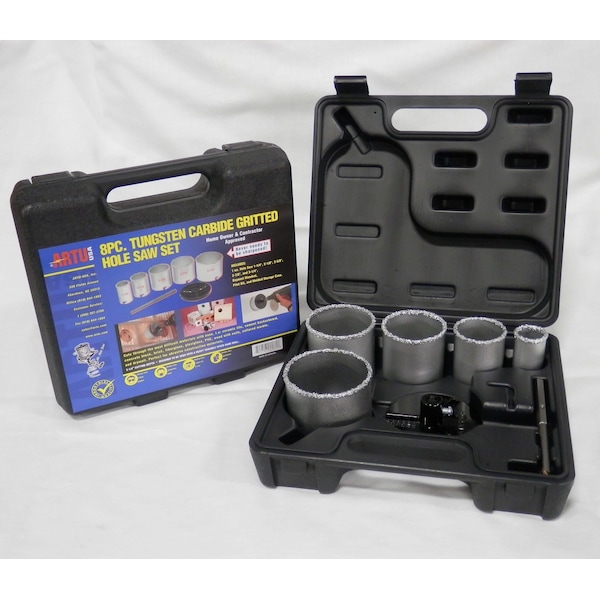 Artu Hole Saw Set, Tungsten Carbide Grit, 8 pcs - 02961