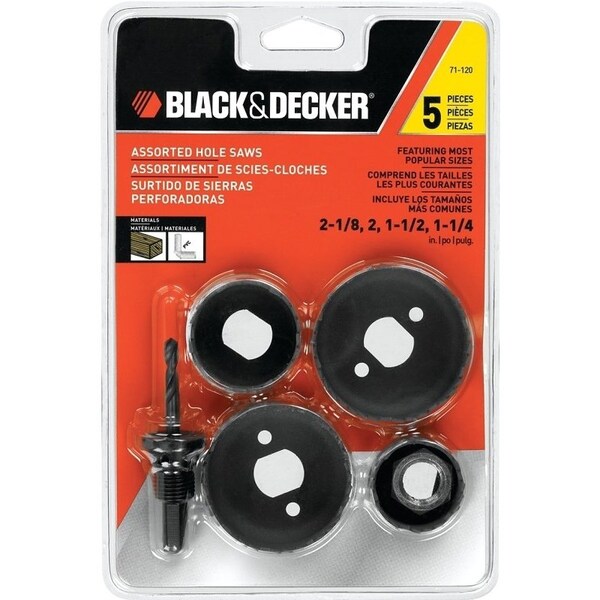 Black & Decker Hole Saw Kit, 5Piece, Steel - 71-120