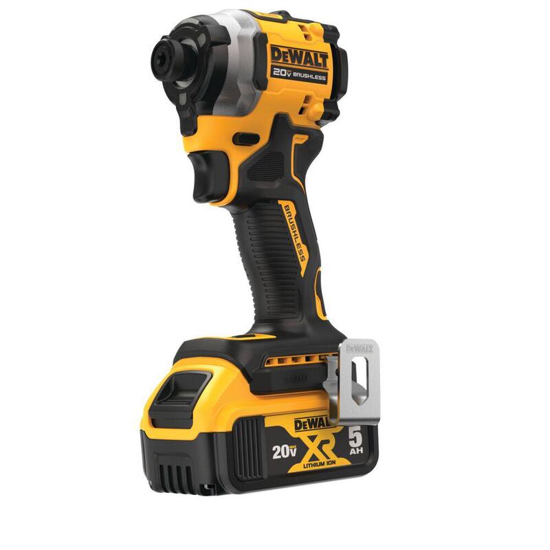 Juego de llave de impacto inalámbrica DEWALT ATOMIC 20V MAX de ión de litio Y batería de ión de litio premium 20V MAX de 5.0Ah - DCF850P1WDCB205