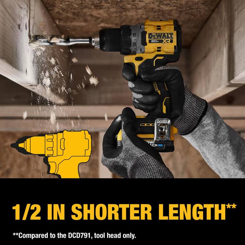 Kit de taladro/destornillador compacto inalámbrico de 1/2 pulgadas DEWALT 20V MAX XR de iones de litio con sierra alternativa inalámbrica de 20V MAX - DCD800P1WDCS380