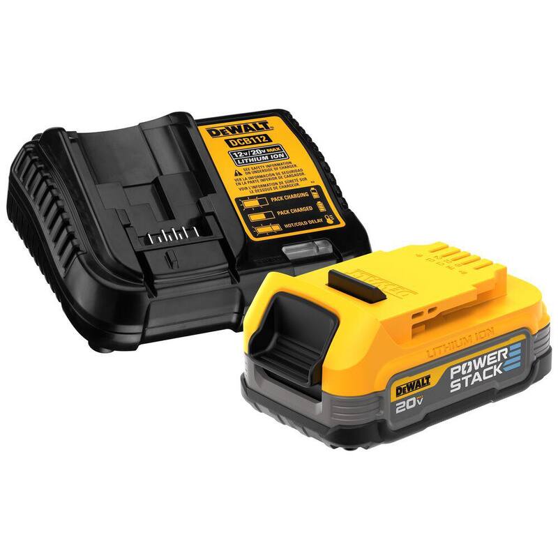 DEWALT ATOMIC 20V MAX Taladro inalámbrico compacto sin escobillas de 1/4 de pulgada y Kit de batería compacta 20V POWERSTACK - DCF809BWP034C