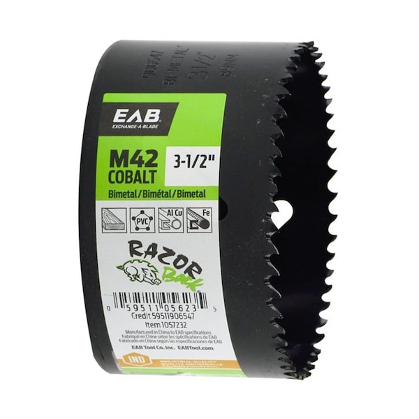 Razor Back 3.5 in. M42 Industrial Hole Saw - Recyclable Exchangeable - 1057232
