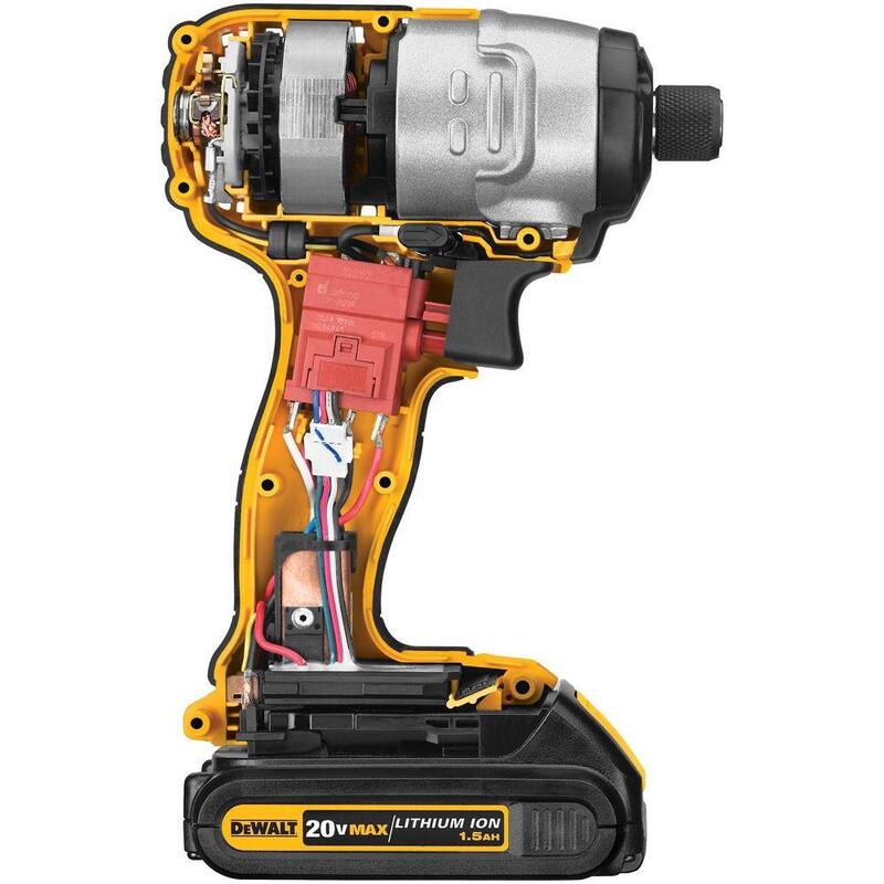 DEWALT 20V MAX Llave de Impacto inalámbrica de 1/4 de pulgada con batería compacta de iones de litio de 3.0 Ah - DCF885BWDCB230