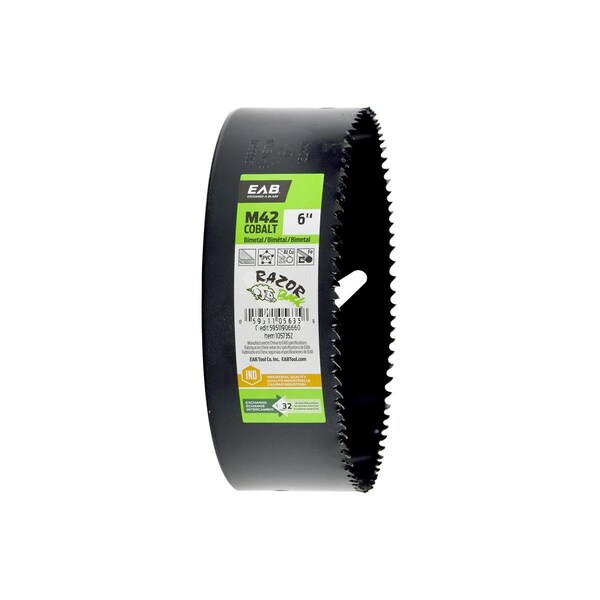 Razor Back 6 in. M42 Industrial Hole Saw - Recyclable Exchangeable - 1057352