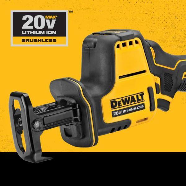 DEWALT ATOMIC Juego de Impact Driver inalámbrico compacto sin escobillas de 20V MAX y sierra reciprocante compacta sin escobillas de 20V - DCF809C2W369B