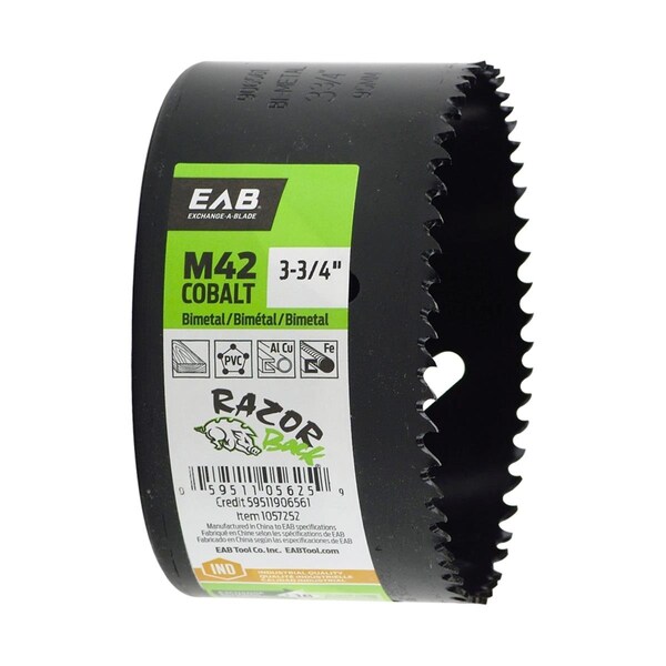 Razor Back 3.75 in. M42 Industrial Hole Saw - Recyclable Exchangeable - 1057252