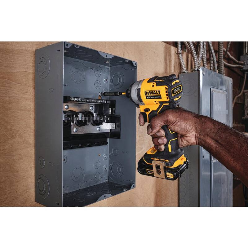 DEWALT ATOMIC 20V MAX Taladro de Impacto Inalámbrico Compacto sin Escobillas de 1/4 de pulgada, (2) Baterías de 20V 1.3Ah y (2) Baterías de 20V 2.0Ah - DCF809C2W203-2.