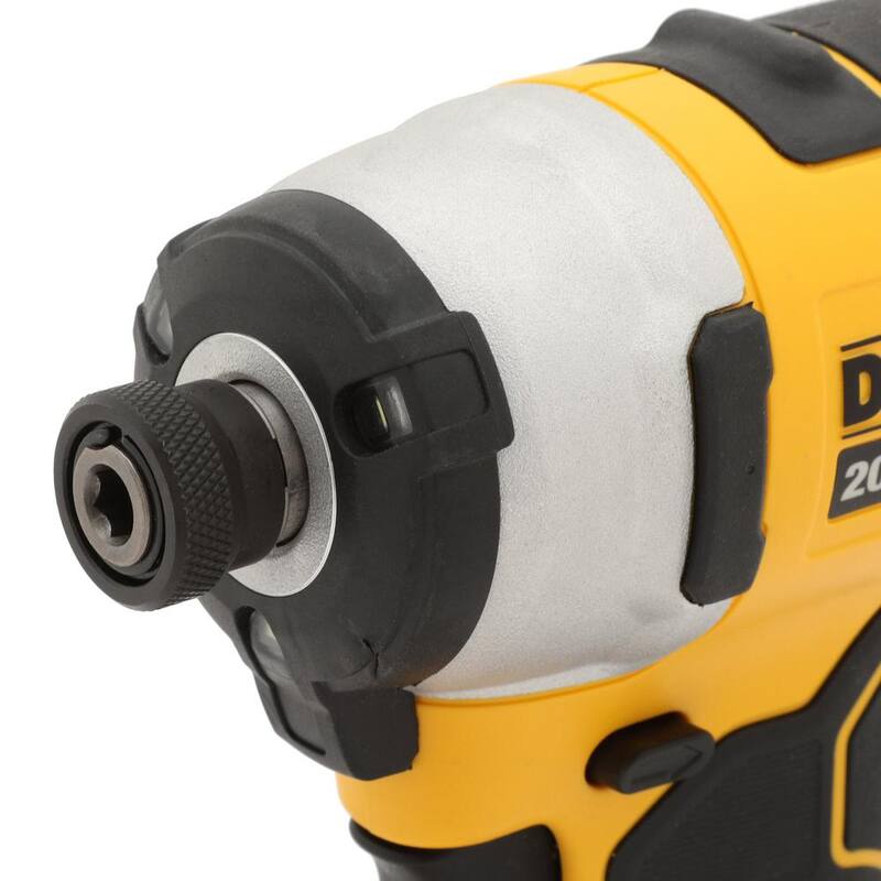 DEWALT ATOMIC 20V MAX Destornillador de Impacto Compacto Inalámbrico de 1/4 de pulgada, Lijadora de 1/4 de hoja de 20V, (2) Baterías de 20V 1.3Ah y Cargador - DCF809C2WDCW200