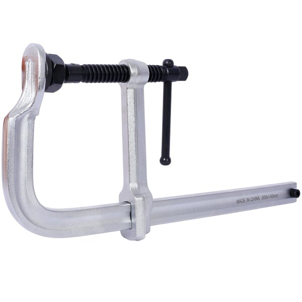 Edendirect Heavy-Duty F-Clamp with Swivel Pad, 16inx5 1/2in Deep Throat, Durable Black Oxide Spindle - ED-W465P190098