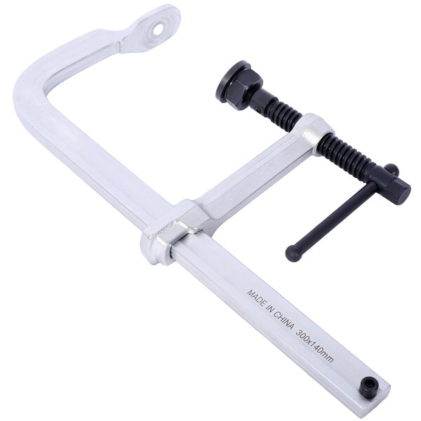 Edendirect Heavy-Duty F-Clamp with Swivel Pad, 16inx5 1/2in Deep Throat, Durable Black Oxide Spindle - ED-W465P190098