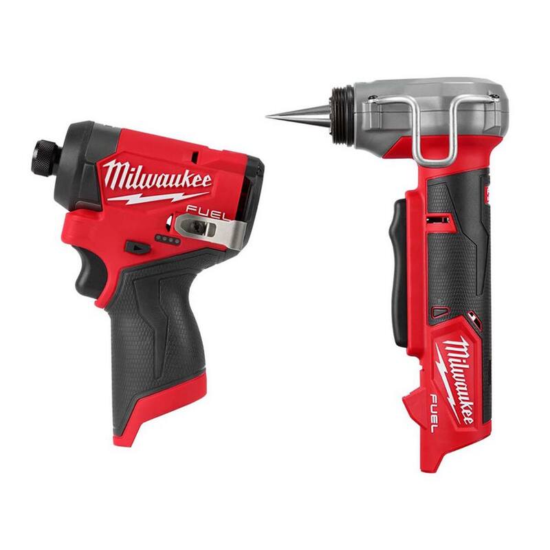 Milwaukee M12 FUEL 12V Lithium-Ion Brushless Inalámbrico 1/4 pulgadas Impact Driver y Herramienta Expansora ProPEX con cabezales de expansor de 1/2 a 1 pulgada - 3453-20-2532-20