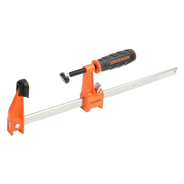 Jorgensen Bar Clamp, 600 lb, 12 in Max Opening Size, 212 in D Throat, Steel Body - 3712