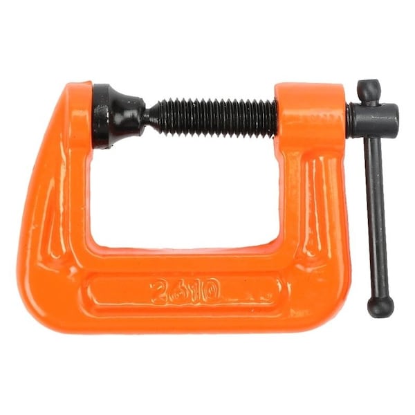 Bessey Light-Duty C-Clamp, 750lb Clamping, 1 in Max Opening Size, 1 in D Throat, Cast Iron Body, Silver Body - 2610