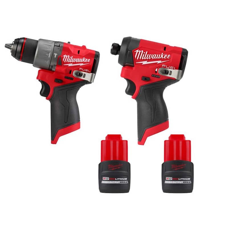 Milwaukee M12 FUEL 12V Lithium-Ion Brushless Cordless 1/4 in Impact Driver, 1/2 in Hammer Drill w/(2) M12 CP 2.5 Ah Batteries - 3453-20-3404-20-48-11-2425-48-11-2425

Traducción: Juego de herramientas inalámbricas Milwaukee M12 FUEL 12V de 1/4 de pulgada sin escobillas de impacto, taladro martillo de 1/2 pulgada con (2) baterías M12 CP 2.5 Ah - 3453-20-3404-20-48-11-2425-48-11-2425