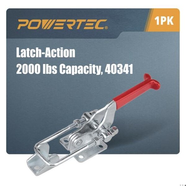 Powertec Toggle Clamp, 2000 lbs Cap., 40341 Adj. U Bolt Latch, Antislip Hand Grip20306 - 20306N