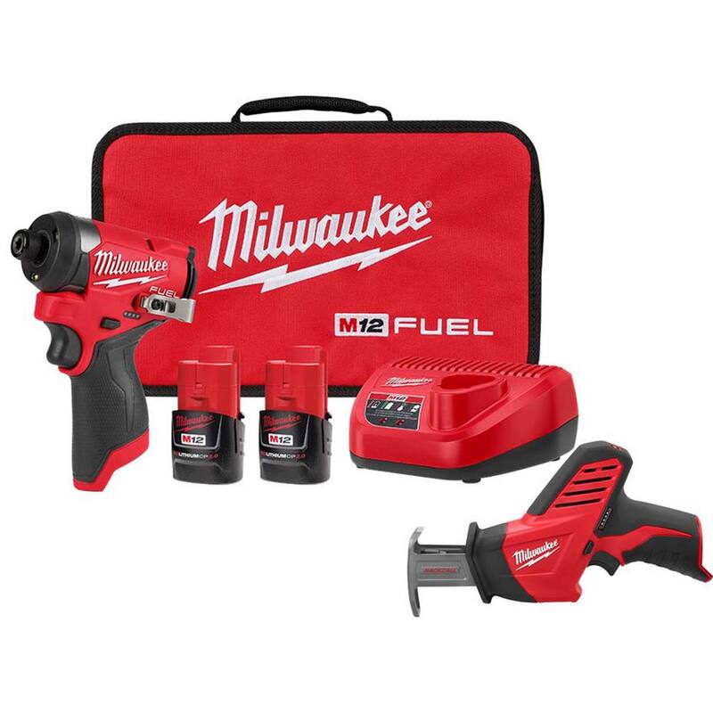 Milwaukee M12 FUEL 12-Volt Lithium-Ion Brushless Cordless 1/4 in. Hex Impact Driver Kit with M12 HACKZALL - 3453-22-2420-20. 

Milwaukee M12 FUEL 12-Volt Lithium-Ion Brushless Cordless 1/4 in. Hex Impact Driver Kit con M12 HACKZALL - 3453-22-2420-20.