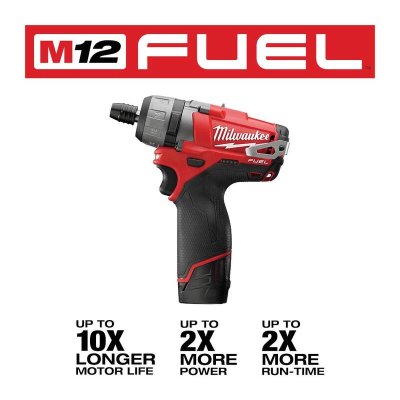 Milwaukee M12 FUEL 12V Lithium-Ion Inalámbrico 1/4 in. Hex 2-Velocidades Juego de Destornillador con Impacto Hexagonal M12 1/4 in. (Herramientas solo) - 2402-22-2462-20