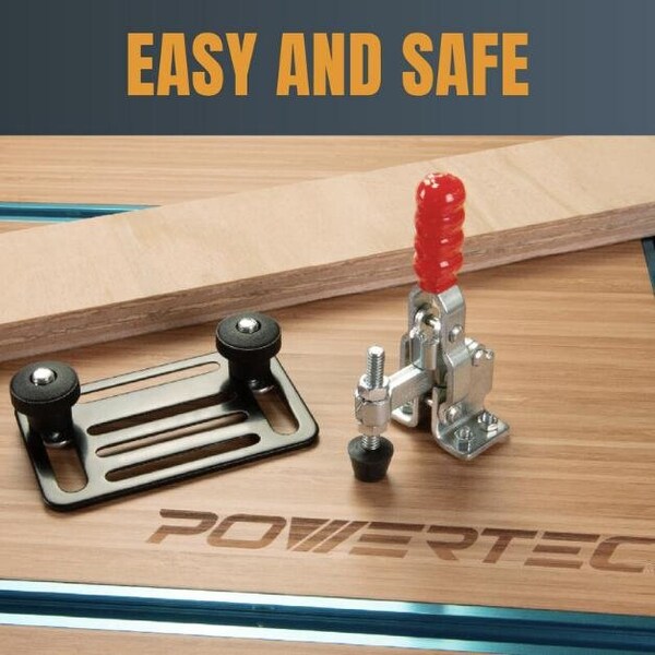 Powertec Toggle Clamp, 200 lbs Cap., 12050 Quick Release Vertical Clamps, Antislip Rubber Pressure Tip, 4PK - 20328N
