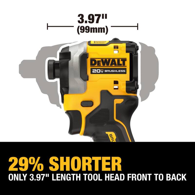 DEWALT ATOMIC 20V MAX Juego de driver de impacto inalámbrico sin escobillas de ion de litio de 1/4 de pulgada y luz de tarea compacta con batería de 5Ah - DCF850P1WCL077B