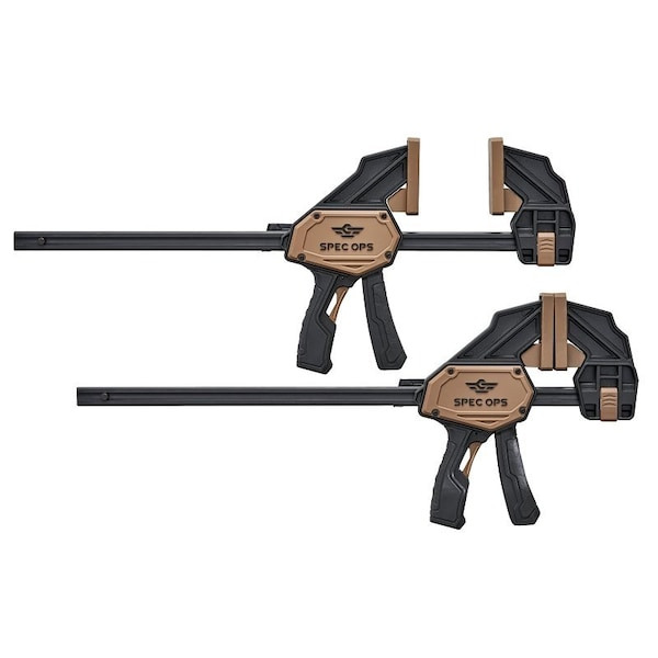 Spec Ops Large Bar Clamp, 330 lb, 13-1/8 in Max Opening Size, Steel Body - SPEC-TCL13-2PK