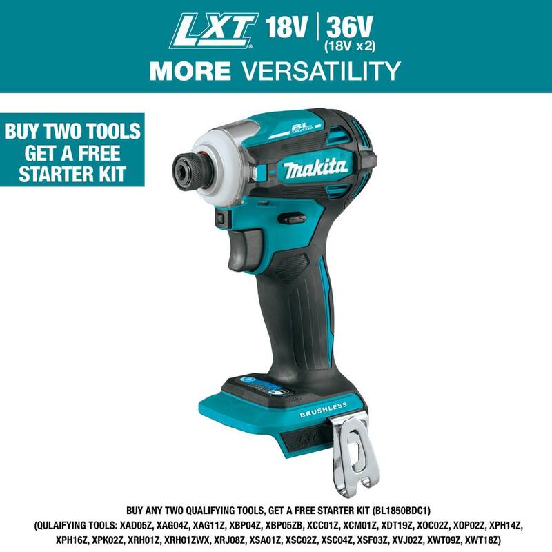 Makita 18V LXT Lithium-Ion Brushless Cordless 4-Speed Impact Driver (Herramienta Únicamente) - XDT19Z