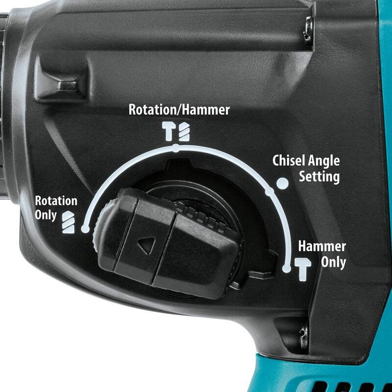 Martillo rotativo inalámbrico de 18V LXT de ion de litio de 1 pulgada sin escobillas SDS-Plus para concreto/mampostería de Makita con (2) baterías 5.0Ah - XRH01T