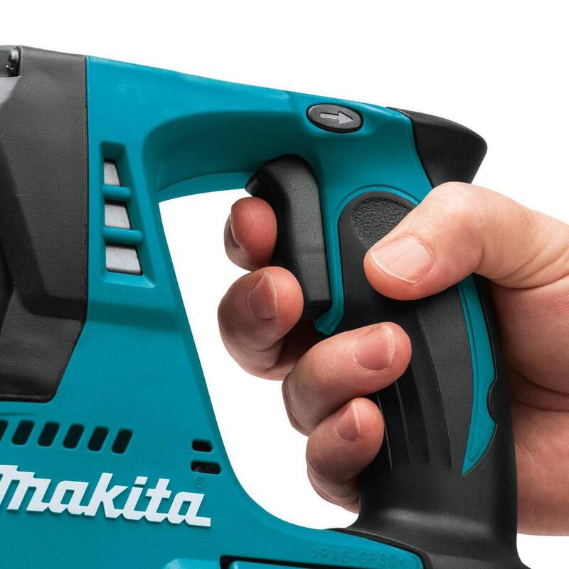 Martillo rotativo inalámbrico de 18V LXT de ion de litio de 1 pulgada sin escobillas SDS-Plus para concreto/mampostería de Makita con (2) baterías 5.0Ah - XRH01T
