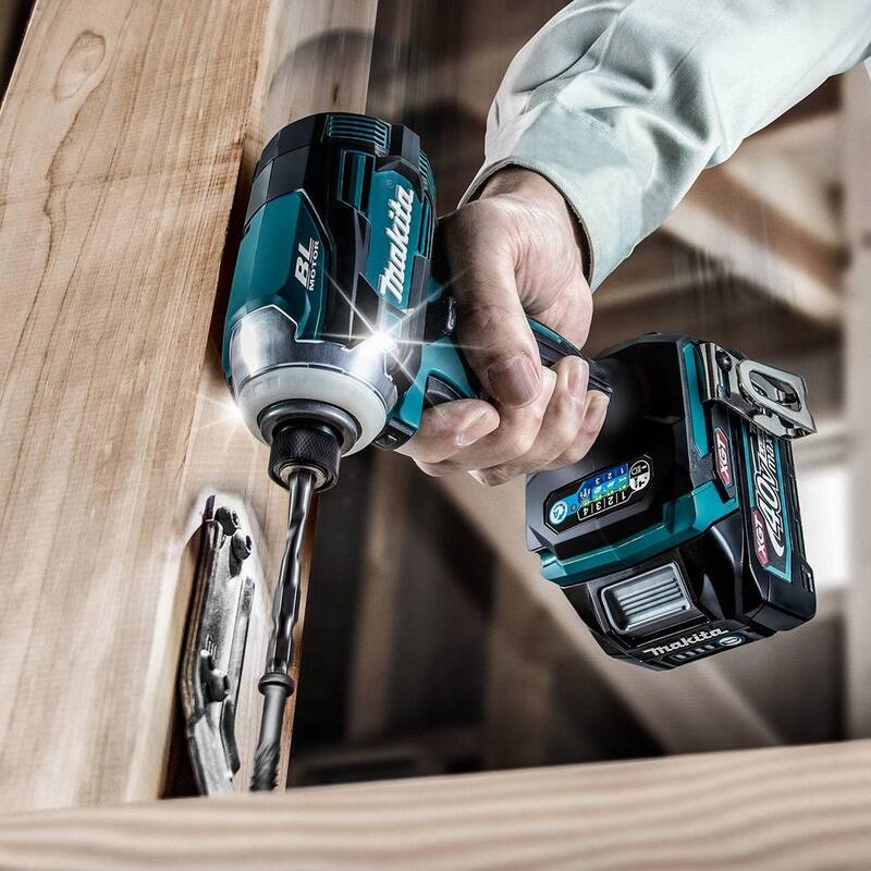 Juego de destornillador de impacto sin escobillas Makita 40V Max XGT de 4 velocidades inalámbrico, 2.5Ah - GDT01D
