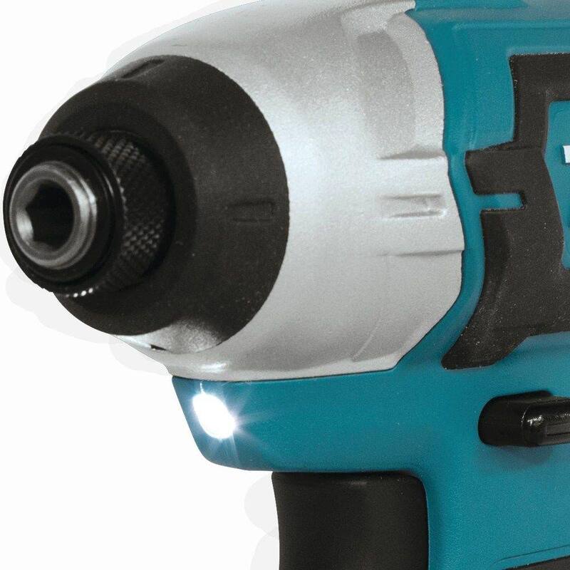Juego de Impact Driver inalámbrico Makita 12V max CXT de 1/4 pulgadas con baterías 2.0Ah, cargador y estuche rígido - DT03R1