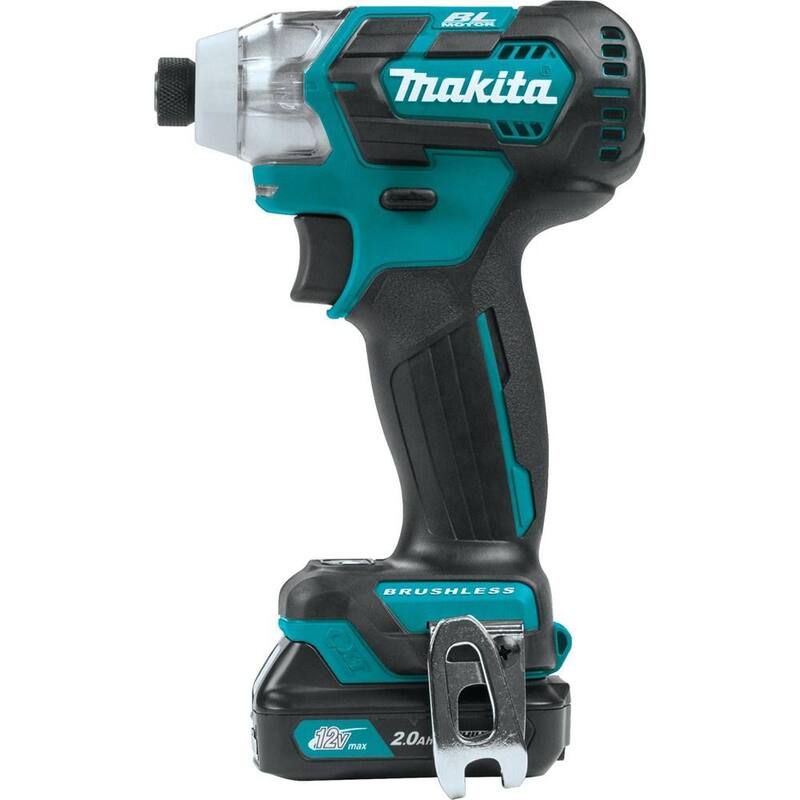 Kit de Impacto Inalámbrico con Motor sin Escobillas de Litio-ion de 1/4 de pulgada Makita 12V max CXT con (2) Baterías 2.0Ah, Cargador y Estuche Resistente - DT04R1