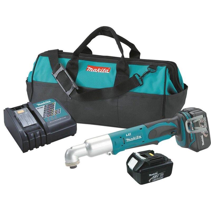Kit de controlador de impacto angular inalámbrico de 1/4 de pulgada Makita 18V LXT de iones de litio con (2) baterías de 3.0Ah, cargador y bolsa de herramientas - XLT01