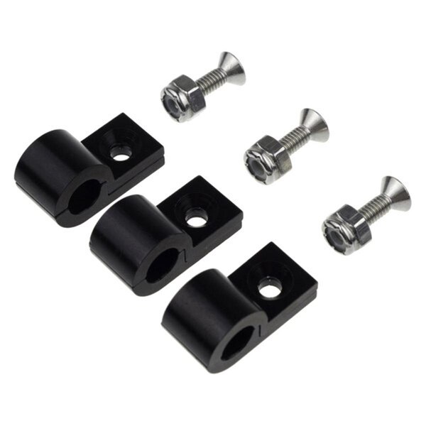 Pertrechos 0.25in. Black Aluminum Line Clamps - 6 Piece - PE3640933
