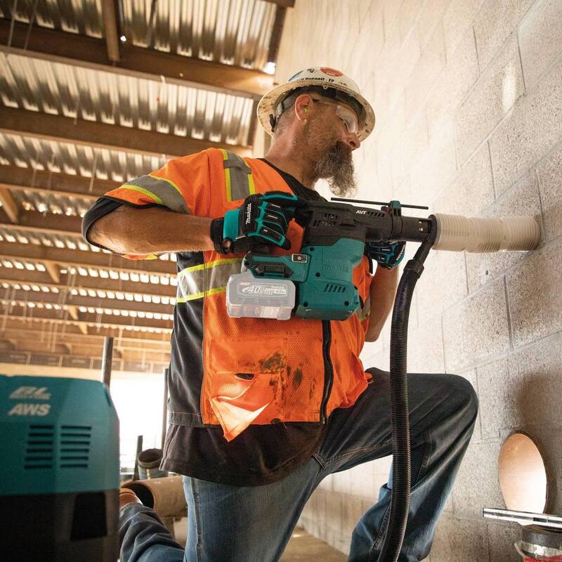 Martillo rotativo inalámbrico sin escobillas Makita de 40 voltios máximo XGT de 1-3/16 pulgadas, con portabrocas intercambiable, compatible con AWS (Herramienta solamente) - GRH09Z