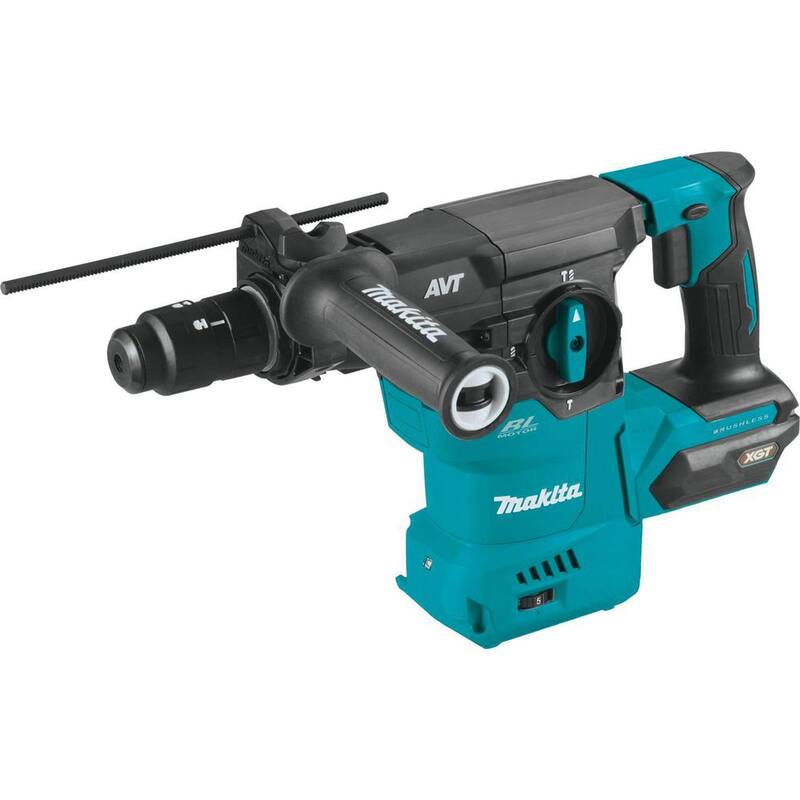Martillo rotativo inalámbrico sin escobillas Makita de 40 voltios máximo XGT de 1-3/16 pulgadas, con portabrocas intercambiable, compatible con AWS (Herramienta solamente) - GRH09Z