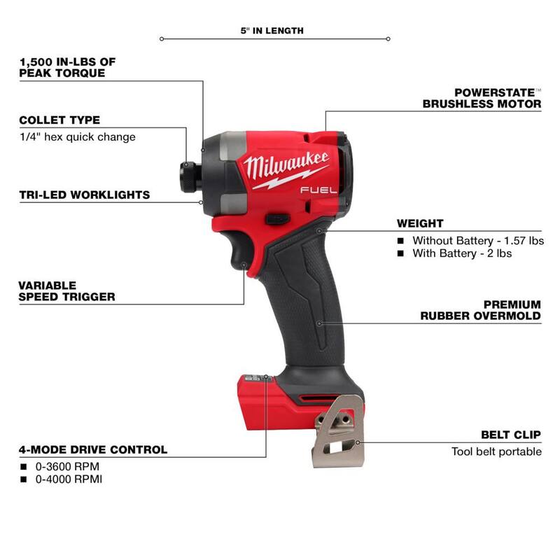 Milwaukee M18 FUEL 18-Volt Li-Ion Brushless Cordless 1/4 in. Hex Impact Driver & 3/8 in. Compact Impact Wrench with Friction Ring - 2953-20-2854-20

Milwaukee M18 FUEL 18-Volt Li-Ion sin escobillas inalámbrica 1/4 in. Impact Driver hexagonal y llave de impacto compacta de 3/8 in. con anillo de fricción - 2953-20-2854-20