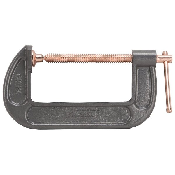 Vulcan C-Clamp, 5 in Max Opening Size, 2-3/8 in D Throat, Steel Body, Gray Body - JL27364
