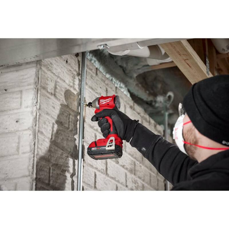 Milwaukee M18 18V Taladro de Impacto Inalámbrico Compacto Sin Escobillas de Litio de 1/4 de Pulgada (Herramienta Únicamente) - 3651-20