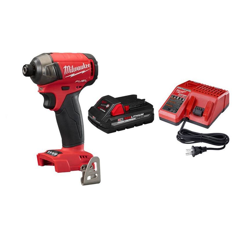 Milwaukee M18 FUEL SURGE 18V Lithium-Ion Brushless Inalámbrico de impacto de 1/4 pulgadas con batería de 3.0 Ah y cargador - 2760-20-48-59-1835
