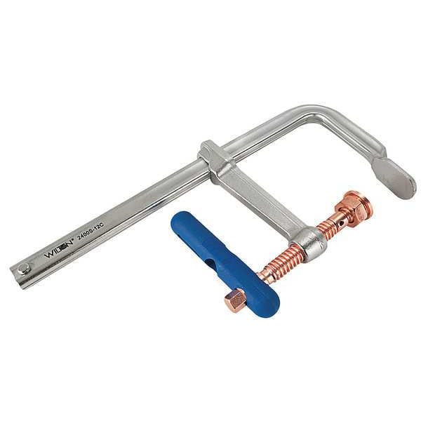 Wilton 12 in Bar Clamp, Copper-Plated Steel Handle and 5 1/2 in Throat Depth - 2400S-12C