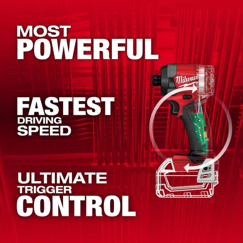 Milwaukee M18 FUEL 18-Volt Lithium-Ion Brushless Cordless 1/4 in. Hex Impact Driver y 7-1/4 in. Sierra Circular con Mango Trasero - 2953-20-2830-20.