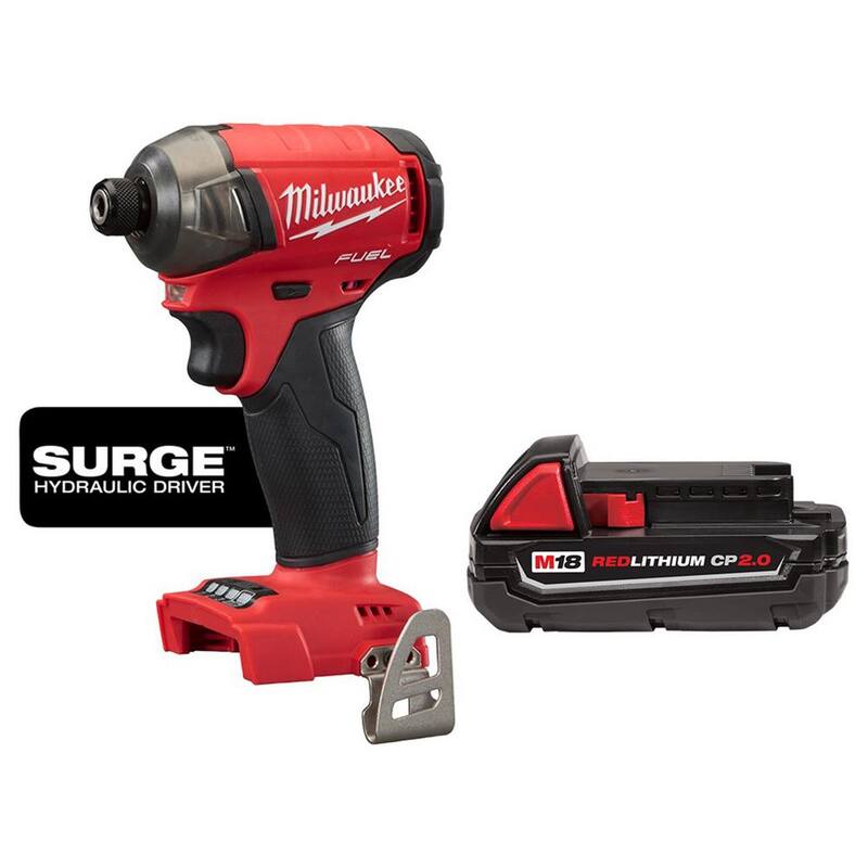Milwaukee M18 FUEL SURGE 18V Lithium-Ion Brushless Cordless 1/4 in. Hex Impact Driver con (1) batería de 2.0Ah - 2760-20-48-11-1820