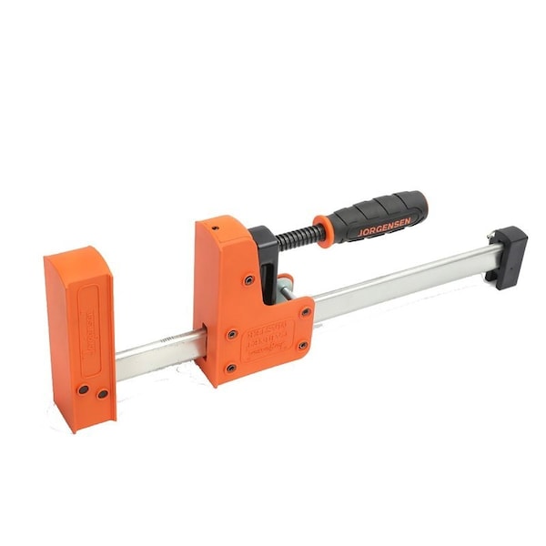 Jorgensen Jaw Bar Clamp, 1500 lb, 12 in Max Opening Size, 3-7/8 in D Throat, Plastic/Steel Body - 8012