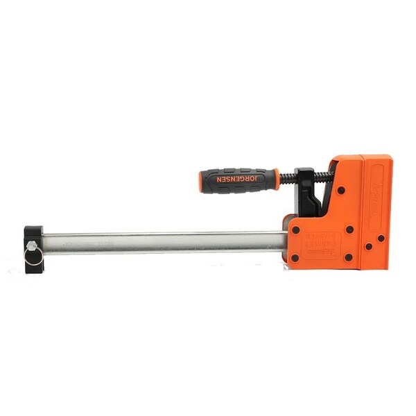 Jorgensen Jaw Bar Clamp, 1500 lb, 12 in Max Opening Size, 3-7/8 in D Throat, Plastic/Steel Body - 8012