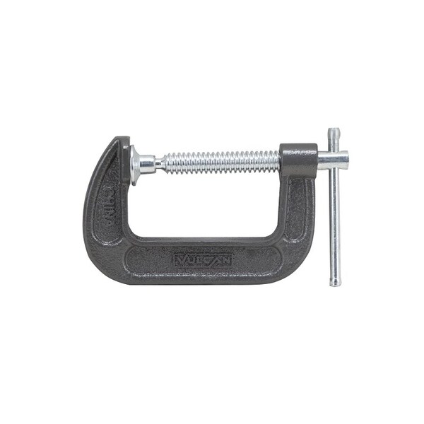 Vulcan C-Clamp, 3 in Max Opening Size, 1-3/4 in D Throat, Steel Body, Gray Body - JL27362