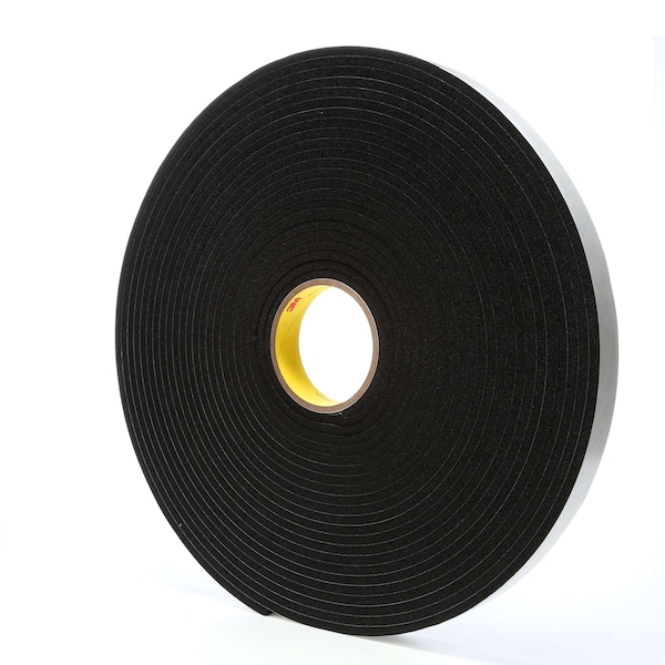 Cinta de Espuma 3M, Vinil, Negro, 1" de ancho x 18 yardas de largo, Paquete con 9 piezas - 4504