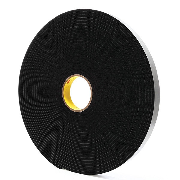 Cinta de Espuma 3M, Vinil, Negro, 1" de ancho x 18 yardas de largo, Paquete con 9 piezas - 4504