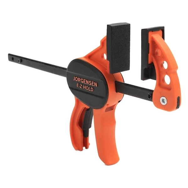 Jorgensen EZ HOLD Series Hobby Bar Clamp, 50 lb, 4 in Max Opening Size, 112 in D Throat, Steel Body - 33804