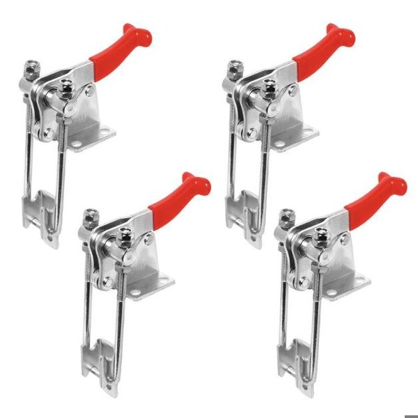Powertec Toggle Clamp, 1980 lbs Cap., 40344 Adj. 90 Degree Vertical U Bolt Latch, Antislip Hand Grip, 4PK - 20324-P4N